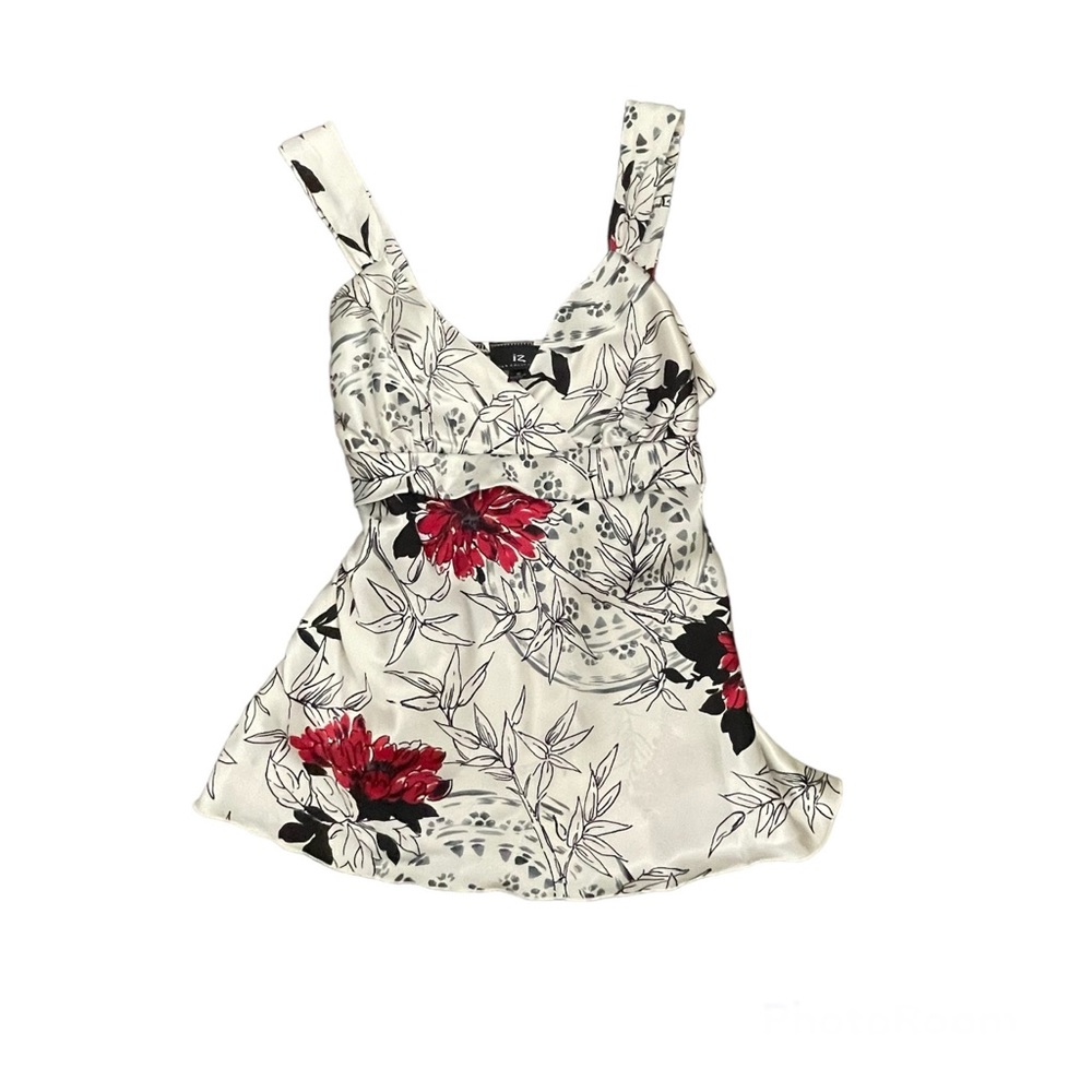 IZ Byer Junior Black, White & Splash of Red Tank - M